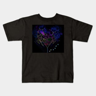 Black Panther Art - Flower Bouquet with Glowing Edges 4 Kids T-Shirt